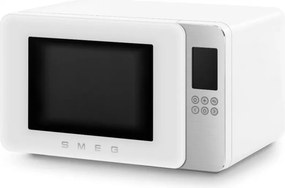 Микровълнова фурна с грил 4в1 SMEG Collezione MOC01WHMEU, 1900W, 29 л, 18 програми, Плавно затваряне, Звуков сигнал, LCD, Бял мат