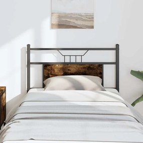 4106769 vidaXL Резервна табла за легло, опушен дъб, 75 см, инженерно дърво и стомана