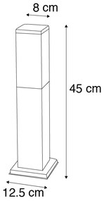Модерна външна лампа 45cm тъмно сива с опал IP44 - Malios