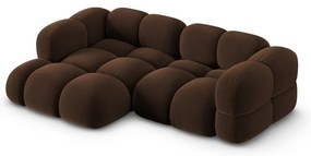 Тъмнокафяв кадифен ъглов диван (ляв ъгъл) Loretto – Cosmopolitan Design