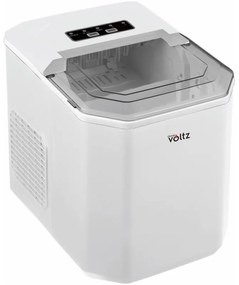 Ледогенератор Oliver Voltz OV51447B, 120W, 12 кг/24 часа, 1.3 л, 9 кубчета за цикъл работа, Индикатор за лед и вода, Бял