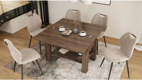 БРАВО Елегантен Орех - РАЗТЕГАТЕЛНА ХОЛНА МАСА С ПОВДИГАЩ МЕХАНИЗЪМ И С РАФТ