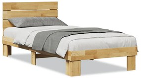 3315720 vidaXL Рамка за легло с табла без матрак Дъб от масивна дървесина