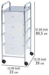 Мобилен рафт за баня с 4 чекмеджета Messina Messian - Wenko