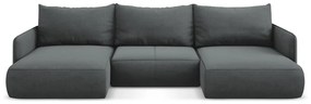 Сив разтегателен ъглов диван с място за съхранение Nanea – Makamii