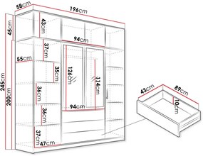 Гардероб Kos 4D 4 врати с горно съхранение