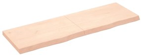363593 vidaXL Стенен рафт, 160x50x(2-6) см, необработен масивен дъб