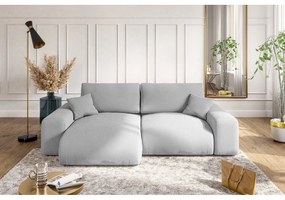 Светлосив ъглов диван от рипсено кадифе (променлив) Justin – Ropez