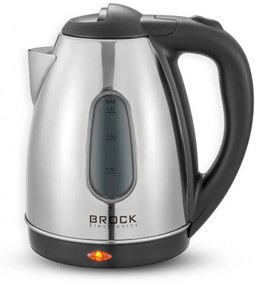 Електрическа кана Brock WK 0601 SS, 1500W, 1.8 л, Неръждаема стомана, Тройна защита, Инокс