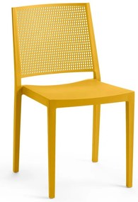 Жълт пластмасов градински стол Grid – Rojaplast