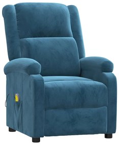342420 vidaXL Масажен стол, син, кадифе