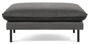 Отоман от тъмносиво кадифено, 100 x 80 cm Vienna - Cosmopolitan Design