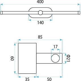 LED аплик за баня APP1889-1W 40 cm GOLD