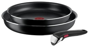 Комплект алуминиеви съдове за готвене 3 бр. Ingenio Easy Cook & Clean Black - Tefal