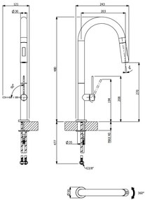 Кран за мивка Tozo Asphalt GR II