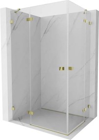 Mexen Lunar Duo лява окачена душ кабина 120 x 100 см, прозрачна, златна - 834-120L-100P-50-00