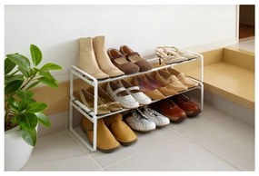 Бяла метална телескопична стойка за обувки Kobe - YAMAZAKI