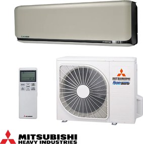 Инверторен климатик Mitsubishi Heavy Industries SRK25ZSX-WFT + SRC25ZSX-W, 9000 BTU, 20 м2, Wi-Fi, R-32, Бежов/Черен