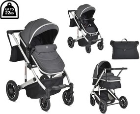 Комбинирана бебешка количка Thira MONI - сив