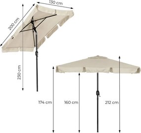 Елегантен градински чадър с регулируем наклон 200x130 cm