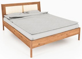 Дъбово двойно легло с ратанова табла 160x200 cm Pola - The Beds