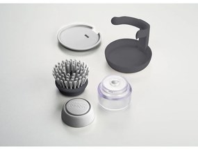 Сива четка с дозатор и стойка Palm Scrub - Joseph Joseph