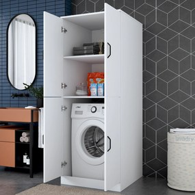 Шкаф за пералня KD109, цвят Бял