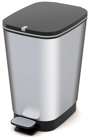 Пластмасово кошче за боклук с педал в сребрист цвят 25 l Chic Bin – KIS