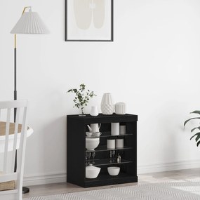 Sonata H Комод с LED светлини Черен дъб 60,5x37x67 см