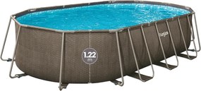 Сглобяем басейн с метална рамка FunSicle Oasis Pool Rattan FiltraBoost™ 6.10 x 3.66 x 1.22 м