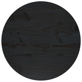 813660 vidaXL Плот за маса, черен, Ø50x2,5 см, бор масив