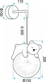 СТЕННА ЛАМПА АПЛИК WHITE BEAR G161-1W