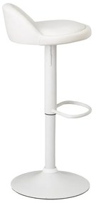 Бели бар столове в комплект от 2 бр. с регулируема височина от имитация на кожа (височина на седалката 72 cm) – Casa Selección