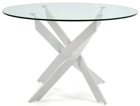 Кръгла маса за хранене със стъклен плот 120x120 cm Ruth - Marckeric