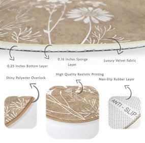 Светлокафяв кръгъл килим подходящ за пране и за прахосмукачки роботи ø 120 cm Comfort – Mila Home