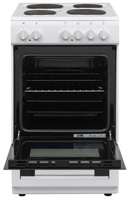 Готварска печка VOX EHB 5010 WG, 8500W, 55 л, Клас А, 4 електрически котлона, 3 функции, До 250C, Бял