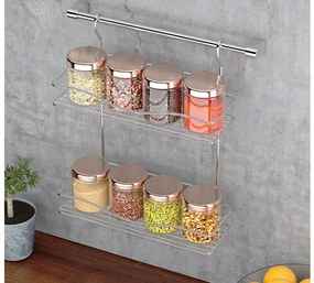 ЕТАЖЕРКА TEKNO TEL MG-042 , 2нива , с релса , хром