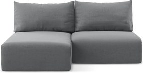 Сив кадифен сгъваем/с място за съхранение ъглов диван (ляв ъгъл) Kalena – Makamii