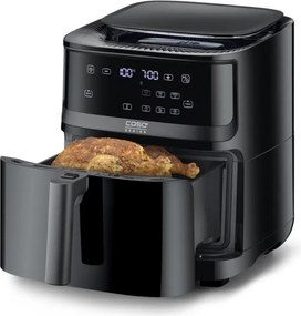 Фритюрник с горещ въздух и пара Caso AirFry & Steam 700, 1700W, 7 л, 10 програми, 60-200°C, Таймер, Прозорец, Напомняне, Черен