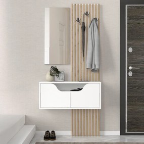 Меламинов закачалка Naro в бял - цвят сепет дъб 90x35x204.2см.