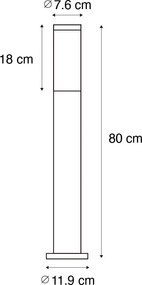 Стълб за външна лампа ръждивокафяв с опал 80 см IP44 - Rox