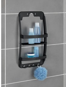 Черен висящ пластмасов рафт за баня без пробиване Universal – Wenko