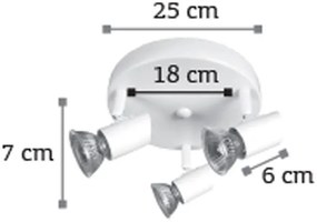 Спот за стена InLight 9077-3-White