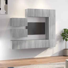 3120294 vidaXL Комплект ТВ шкафове от 8 части, сив сонома, инженерно дърво