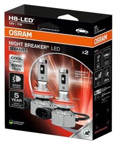 Комплект от 2 LED автомобилни крушки NIGHT BREAKER SMART H8 PGJ19-1/7W/12V 6000K - Osram