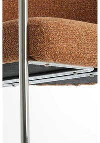 Светлокафяв тапициран трапезен стол с подлакътници Adante – Light &amp; Living