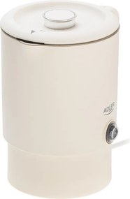 Електрическа кана за туризъм Adler AD 1388b, 650W, 0.8 л, Сваляем капак, Въртяща се основа, Бежов