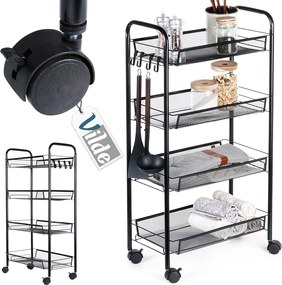 Метална етажерка на колелца с 4 нива