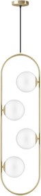 Висящо осветително тяло в златист цвят със стъклен абажур Club – Squid Lighting