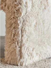 Бежова табуретка от изкуствен косъм Bobbie – Bloomingville